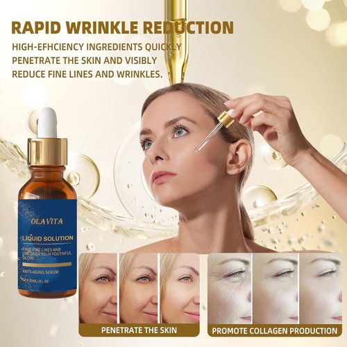 OLAVITA Anti-Aging Serum - Vitamin C, Retinol & Aloe Formula for Fine Lines & Pores | 2-Pack