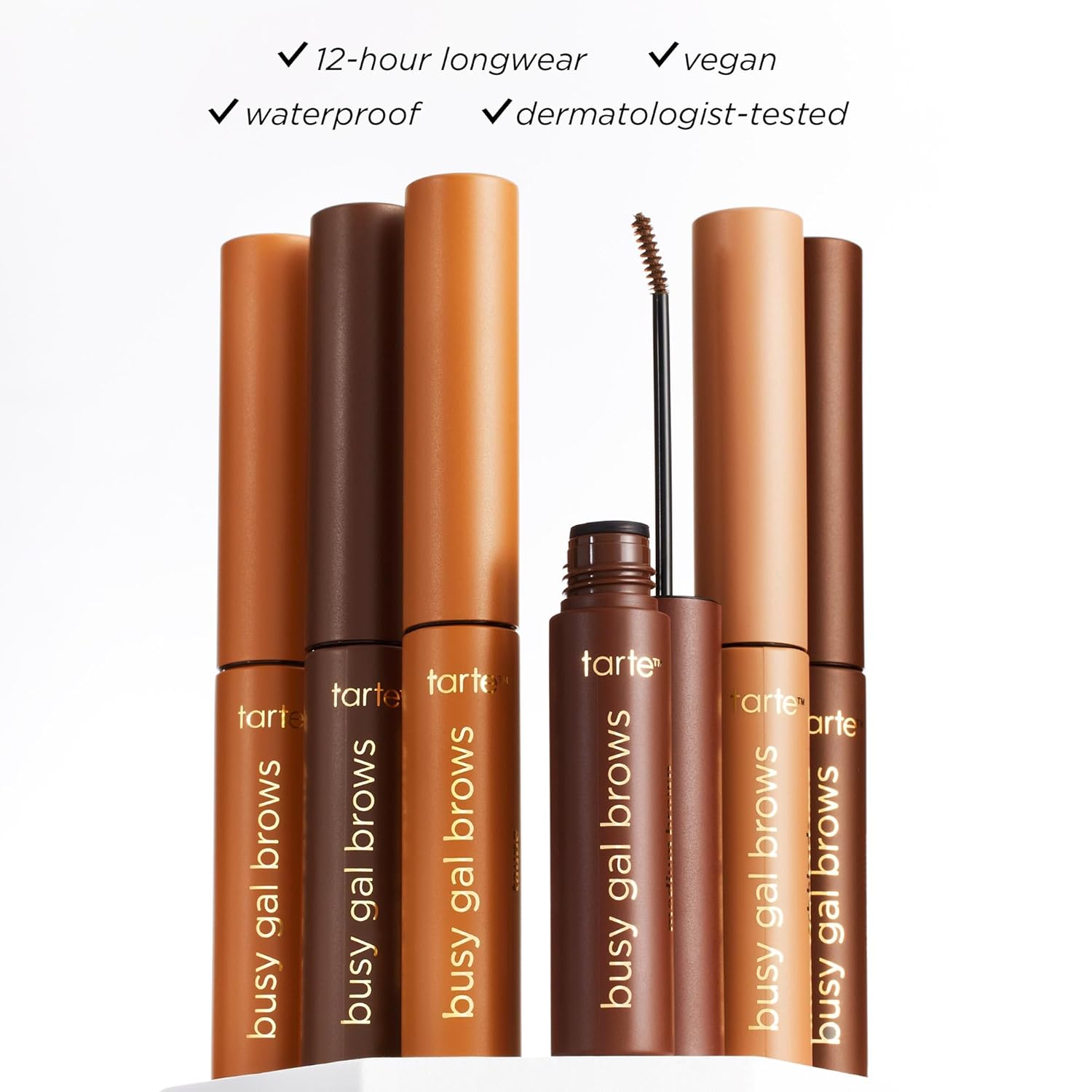 Tarte Busy Gal Tinted Brow Gel - 3-in-1 Waterproof Eyebrow Gel to Shape, Nourish & Tint Brows, Vegan