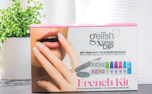 Gelish Xpress Dip N Brush French Kit - Chip-Proof Nail Dip Powder for 21+ Days of Wear | Easy Application