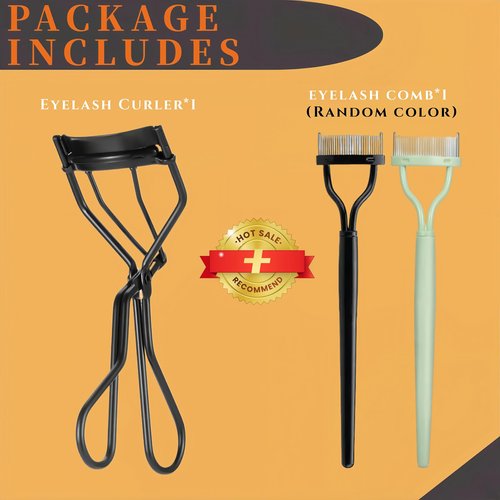 Acavado Professional Eyelash Curler with Lash Comb – Award-Winning Design – Pinch-Free, Effortless Curl for a Lash-Lift Effect in Seconds, Perfect for Home or Travel, Grey Black