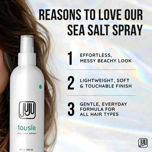 Tousle Sea Salt Spray Men & Women 8 Fl Oz Founded in California (New Clean Formula) - Natural Sea Salt Spray Hair, Hair Texturizer for Women, Fragrance-Free Texture Sprays, Surfer Texturizer for Men