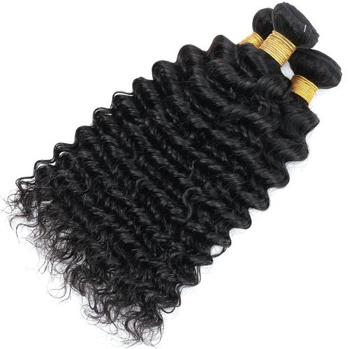 Bamilala Brazilian Curly Human Hair Bundles 08 10 12 Inch Deep Wave Bundles Human Hair 12A Unprocessed Virgin Hair Bundles Sewn In Quick Weave for Black Women