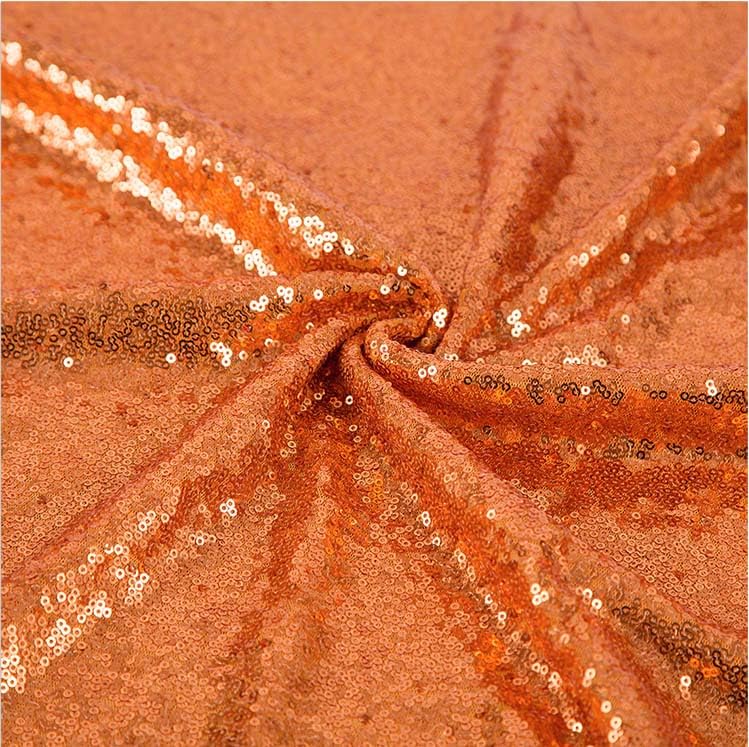 Orange Sequin Table Runners 6 Pack - 12x108 Inch Festive Decor