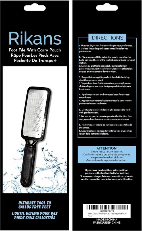 Rikans Colossal Foot File - Professional Callus Remover for Smooth Feet | High-Grade Stainless Steel