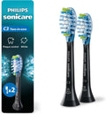 Philips Sonicare C3 Replacement Electric Toothbrush Heads - Two-in-One, Black, 2 Pack, HX9042/95