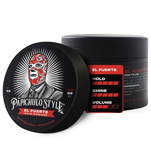 Papichulo Style Deluxe Pomade “El Fuerte” - Strong Hold & High Shine, Water-Based, 4 oz