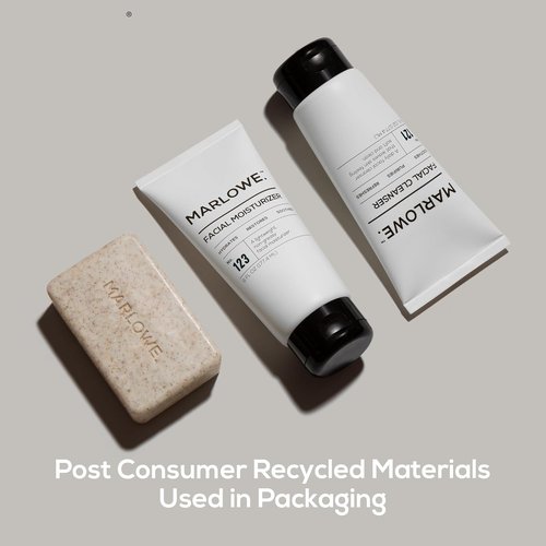 Marlowe. Men's Skin Care Set - 3-Piece Best Sellers Kit with Exfoliating Scrub, Cleanser & Moisturizer | Vegan Grooming Essentials