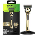 GilletteLabs Razor for Men | Champion Gold Edition with Exfoliating Bar - Includes Handle & Blade Refill