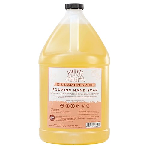 Adams Handmade Soap | Liquid Foaming Soap - Cinnamon Spice, 1 Gallon Size