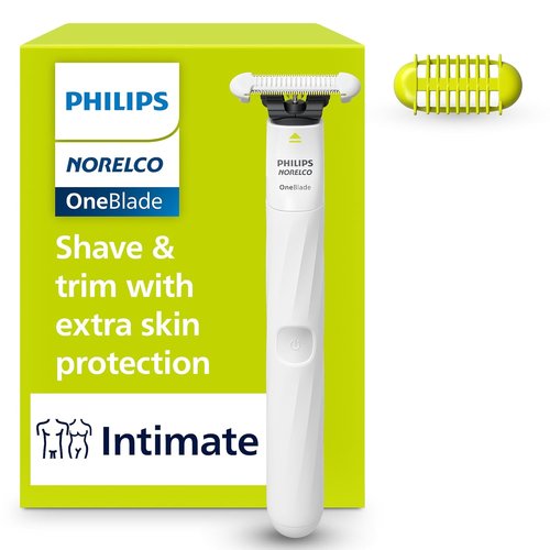 Philips Norelco OneBlade Intimate Grooming - Trim & Shave with Extra Skin Protection | Model QP1924/70