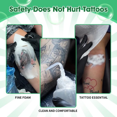 proamate Green Tattoo Soap 4OZ with Foaming Bottle 120ml, Tattoo Soap Tattoo Supplies for Tattoos Piercings, Clean Skin Equipment