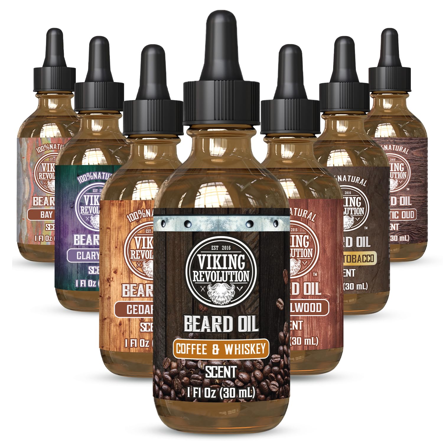 Viking Revolution Coffee Whiskey Beard Oil - Natural Argan & Jojoba Oil Beard Softener | 1 Pack