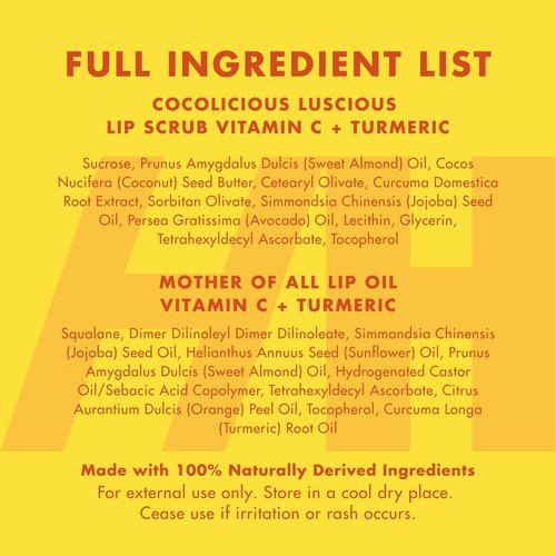 Handmade Heroes Turmeric Lip Scrub & Vitamin C Lip Oil – 100% Natural, Vegan Lip Care Set for Dry, Dark, Dull Lips – Brightening & Nourishing Treatment Duo
