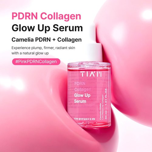 TIAM PDRN Collagen Glow Up Serum - Pink Capsule Peptide Serum for Plumping & Firming | 1.01 fl. oz.