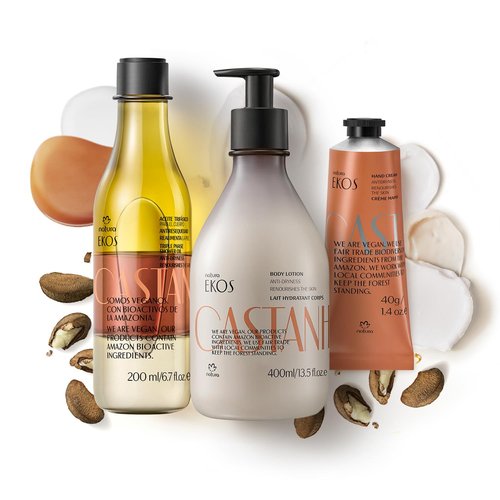 Natura Brazil Nut Body Care Trio Bundle - Deeply Hydrating Lotion, Nourishing Oil & Hand Cream | 24H Moisture, Vegan Skincare