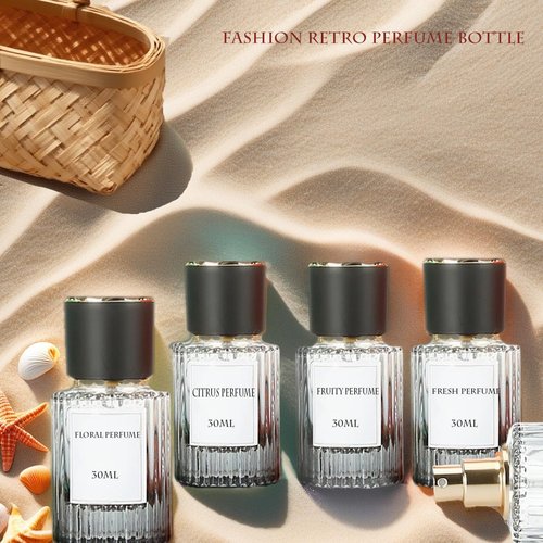 PLINNILUY 3 Pcs 30ml/1oz Empty Perfume Spray Bottles, Refillable Perfume Spray Bottles, Glass Fine Mist Atomizers, Gradient Color Travel Fragrance Containers for Perfume and Cologne(C)