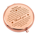 Mwphuy Compact Makeup Mirror for Mother of The Groom, Tabletop Mount, 2.6 inches, Rose Gold