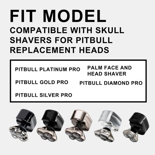 8 PACKS Head Shaver Replacement Heads Compatible with Skull Shaver Pitbull Gold PRO, Pitbull Silver PRO, Palm, Pitbull Platinum PRO, Electric Razor Replacement head for Superior Shaving