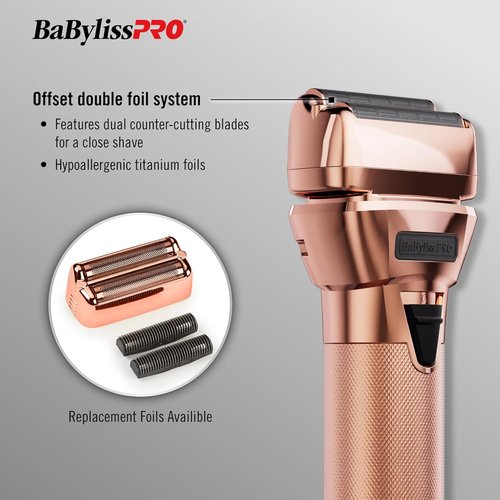 BaBylissPRO FXONE Double Foil Shaver - Interchangeable Battery for Ultimate Grooming Flexibility