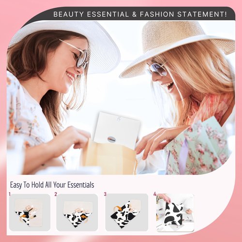 2Pack Self-Adhesive Magic Cloth Makeup Bag|Lay Flat Travel Organizer|Portable Cosmetic Pouch for Beauty Essentials,Camera Wrap,Laptop Protective Cover|Multi-Purpose Gift for Women & Girl (19.7"x19.7")