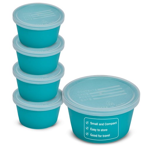 Denture Cup with Lid - Pack of 5 Denture Cases - Retainer and False Teeth Container Bath for Travel, Nursing Home, and Hospital Use