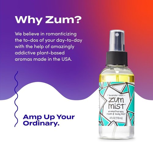 Indigo Wild Zum Mist Room & Body Spray - Aromatherapy Lavender-Mint Essential Oil Spray - 4 fl oz (2 Pack)