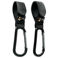 Skiennix Black Baby Stroller Hooks - Durable Multipurpose Clips for Diaper Bags | 2 Pcs Set