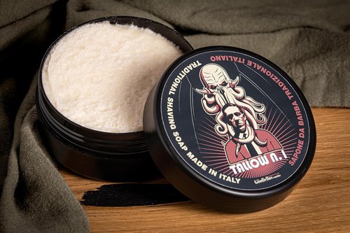 The Goodfellas’ Smile TALLOW N.1 (Floral & Wood) Italian Shaving Soap – Rich Tallow Croap for Thick Brush Lather, Wet Shaving & Classic Grooming Rituals