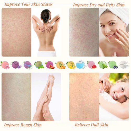 Bath Bombs Gift Set Large 12 PCS 2.8oz Organic Natural Essential Oils, Relax and Moisturize Skin, Luxury Spa Bomb Gifts for Girl, Mom, Kids, Wife, Birthday, Valentine's Day, Anniversary