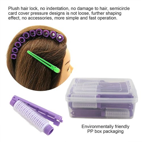 Skiennix Fluffy Korean Perming Rod Rollers - 20pcs Hair Curling Kit for DIY Root Perm | Purple