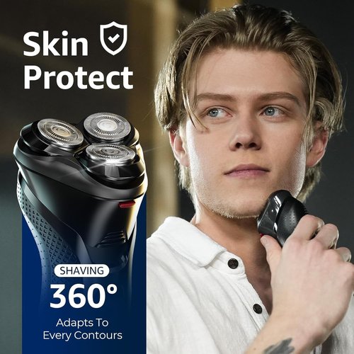 rategist Cordless Electric Razor for Men: 3-in-1 Shaver for Beard/Nose/Sideburns - IPX7 Waterproof Travel Kit - Precision Blades & Turbo Speed, Valentine's Day Gifts
