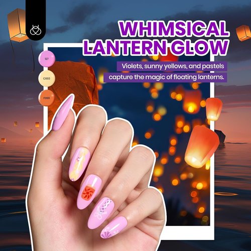 Beetles Gel Nail Polish Set - 44 PCS Brown Nude Burgundy Gel Polish Nails Fairytale Town Collection with 4Pcs Base Glitter Matte Glossy Top Coat Soak off Uv Gel DIY Manicure