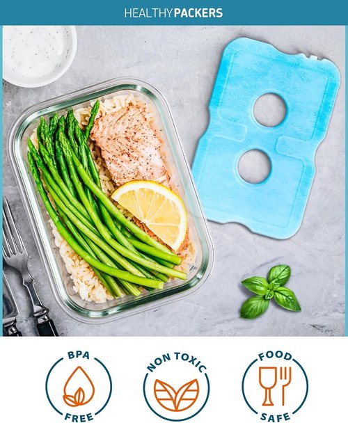Healthy Packers Ice Packs - Long-Lasting Reusable Cool Packs for Lunch Boxes & Coolers | Ideal for Beach, Camping & Fishing