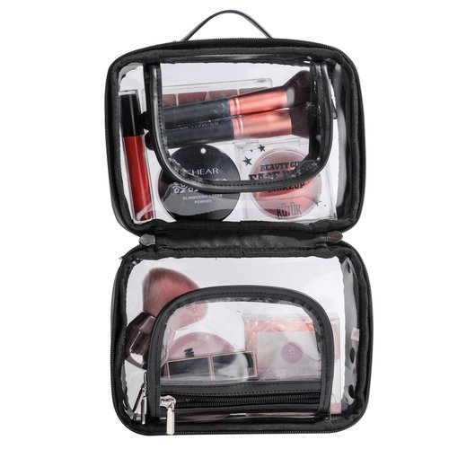 BS-MALL Premium Travel Toiletry Bag - Large Capacity, Multiple Compartments, and Durable Design for Your Daily and Travel Needs Black