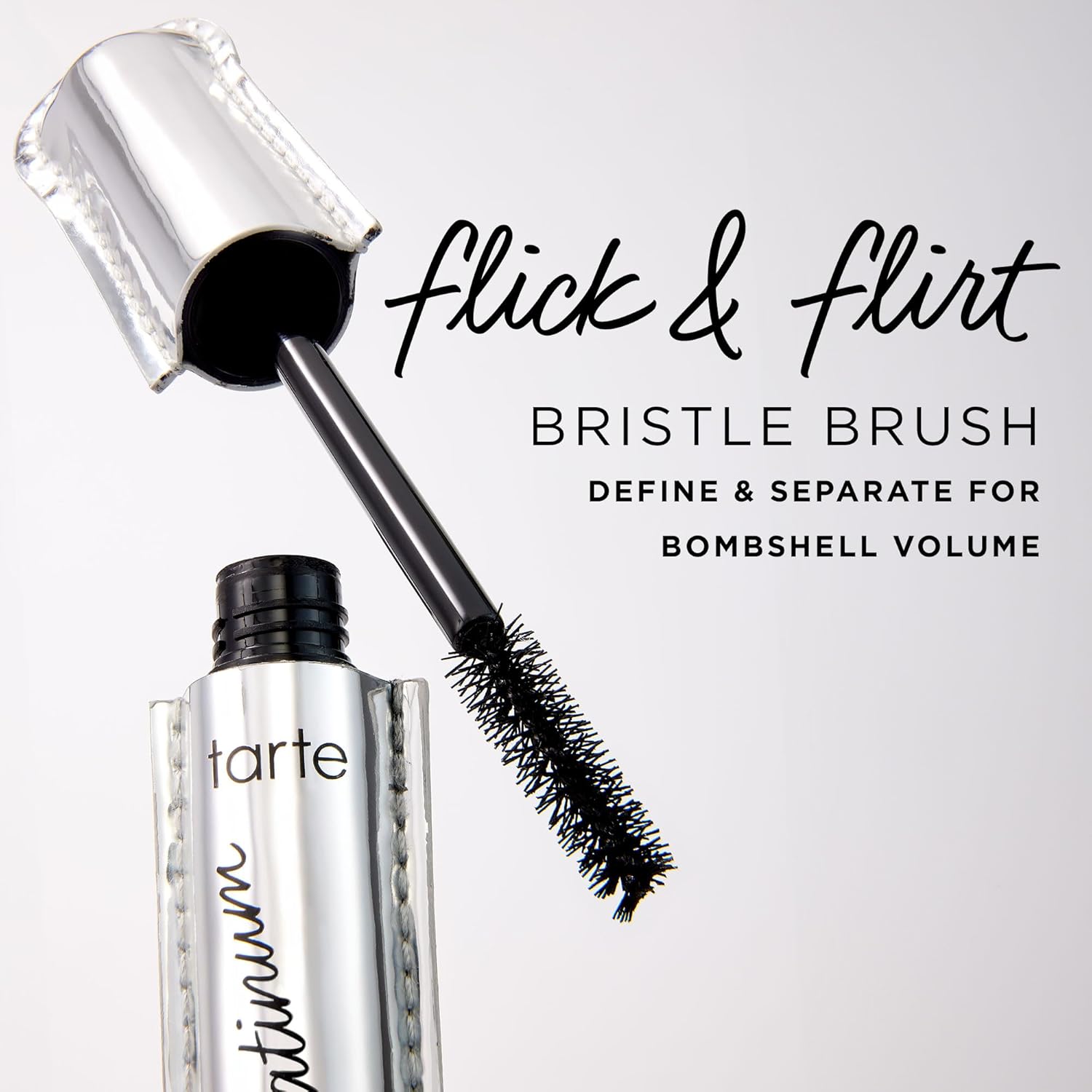 Tarte Lights, Camera, Lashes Platinum Volumizing Mascara - Black Tinted Peptide Formula for Volume & Length, Vegan & Cruelty-Free