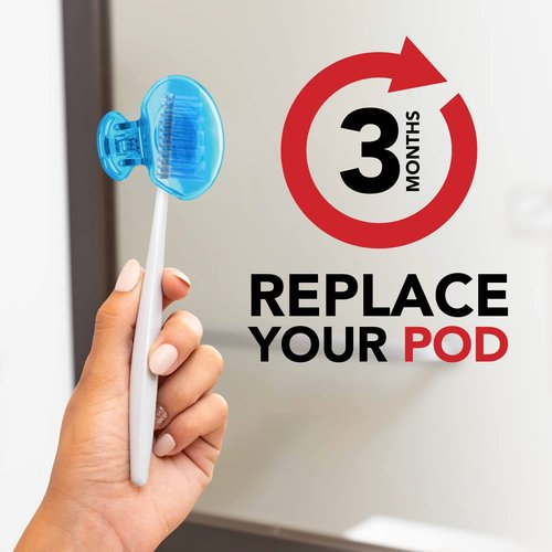 Steripod Clip-On Toothbrush Protector Exclusive Multi Color, 2 Count (Pack of 4)