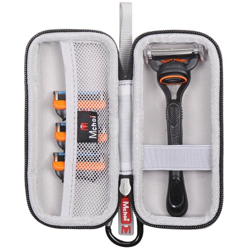 Mchoi Hard Carrying Case Fits for Fusion5 Men’s Razor & Proglide Shield Men's Razor, Case Only, Grey