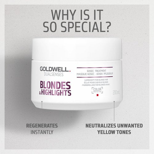 Goldwell Dualsenses Blondes & Highlights Anti-Yellow Treatment - 6.8oz (200mL) for Radiant Hair