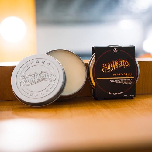 Suavecito Original Scent Beard Balm 1.5 oz Can - No Flaking, Eliminates Dryness & Itchiness - Conditions, Nourishes, Hair & Skin