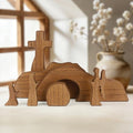 GoClimber Easter Scene Decoration - Wooden Empty Tomb & Cross Set for Religious Home Decor | Christian Gifts