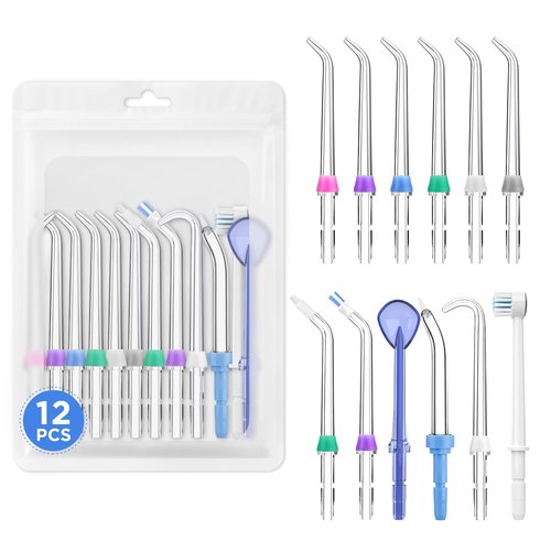 Oralphi 12PCS for Waterpik Replacement Heads, Replacement Picks Water Flosser Replacement Tips for Water Pik(6 Classic Jet Tips + Other 6 Different Tips)