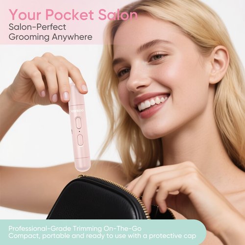 Vankoo Facial Hair Remover & Eyebrow Trimmer - 2 in 1 Eyebrow & Face Shaver for Women - Rechargeable Face Razors for Women with Built-in LED Lights - Painless Hair Removal for Flawless Skin & Makeup