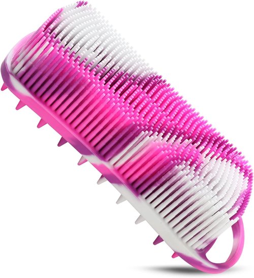 Skiennix Silicone Body Scrubber - Gentle Exfoliating Bath Brush for Women | Travel-Friendly Design