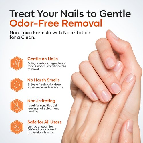 modelones 30ml Nail Glue Remover for Press On Nails, Upgrade Clear Stick On Nails Remover for Acrylic Tips, Nail Polish Remover with Wood Stick