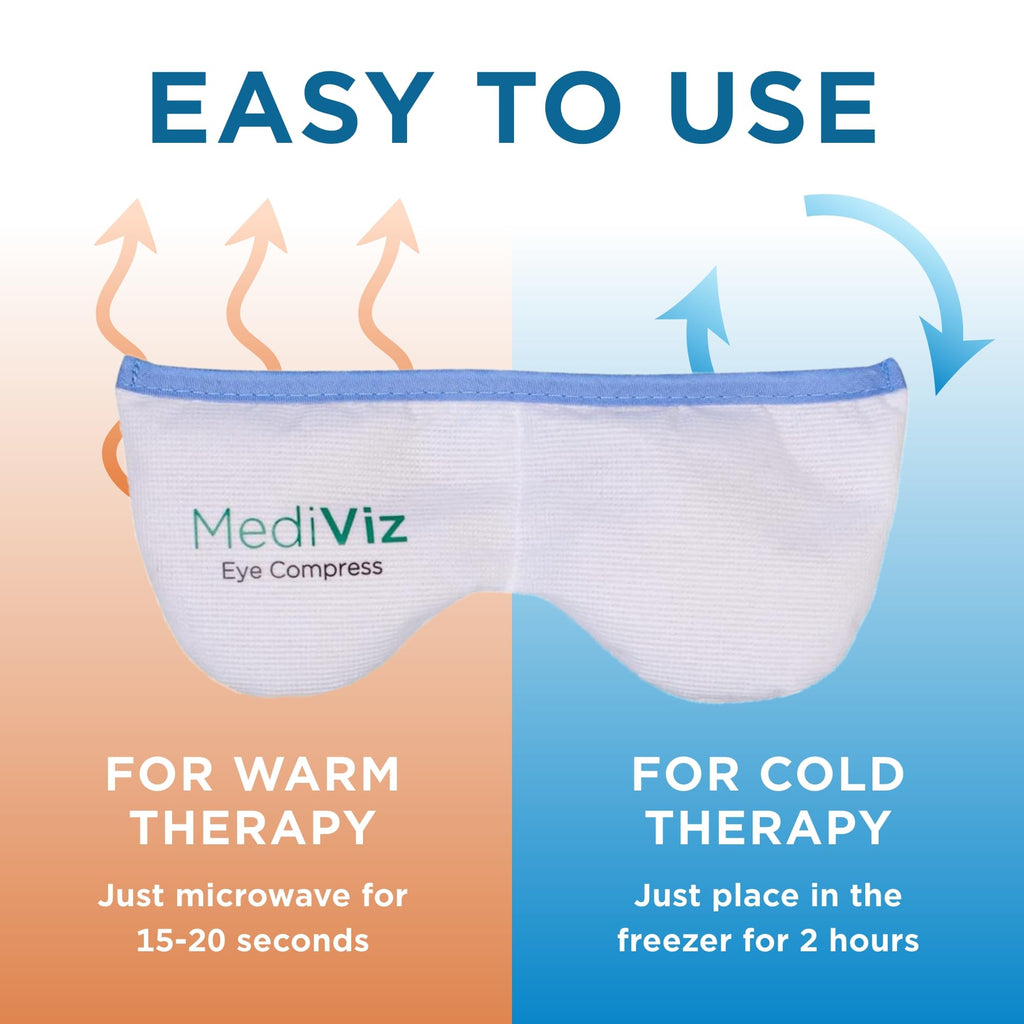 Warm Compress Eye Mask - Moist Heat Compress for Irritated Eyes and Eyelid Lumps and Bumps