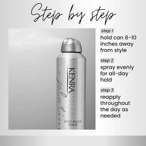 Kenra Platinum Heat Block Spray 22 - Ultimate Heat Protecting Hairspray for All Hair Types | High Hold & Clean Release