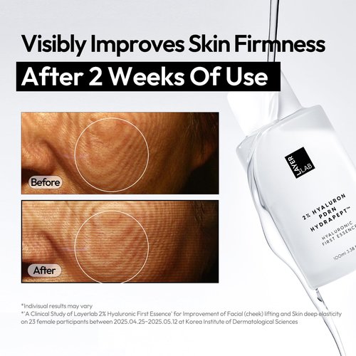 LAYERLAB Hyaluronic First Essence with PDRN & Peptides | Korean Skin Booster to Hydrate, Amplify Skincare Routine | 2% Triple Hyaluronic Acid Prep Essence for Face | 3.38 fl. oz.
