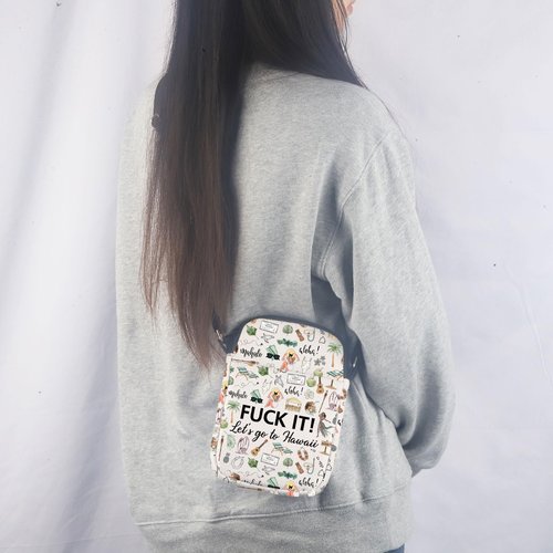 Hawaii Cosmetic Makeup Bag Hawaii Travel Gift Hawaii Travel Pouch Girls Trip to Hawaii Gift for Her Beach Lover Gift (Crossbody bag)