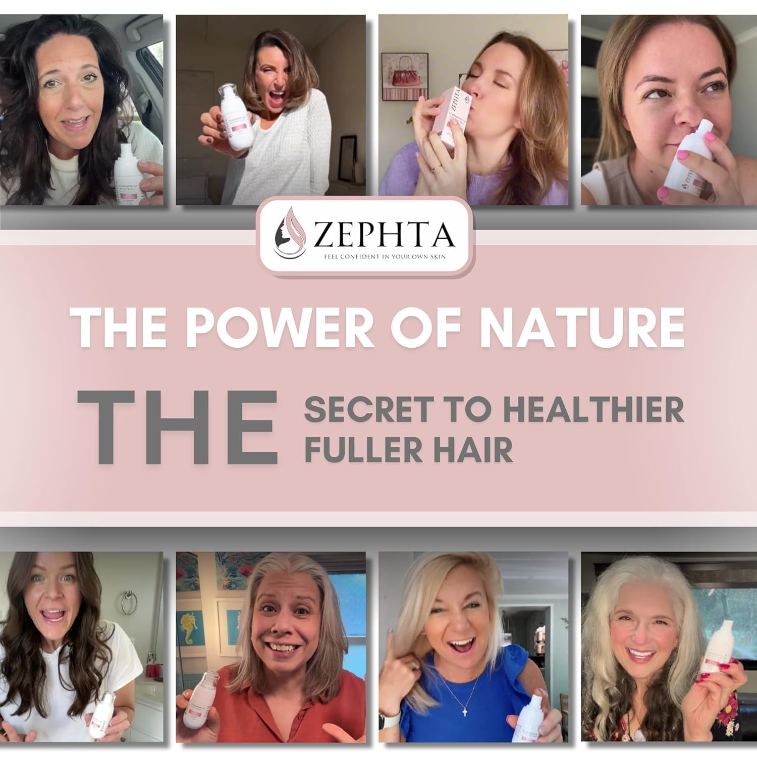 Zephta H-Regrow Hair Growth Spray - Nourishing Formula with Rice Water, Biotin & Aloe Vera for Thinning Hair