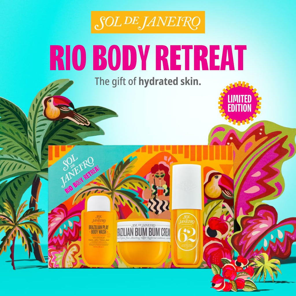 Sol de Janeiro Gift Set - Rio Body Retreat | Brazilian Bum Bum Cream, Play Body Wash & Cheirosa 62 Mist